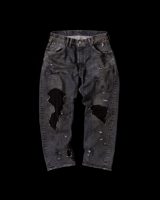 Anachronorm REGULAR TAPERED REMAKED 5P BLACK DENIM PANTS BLACK (REMAKE)
