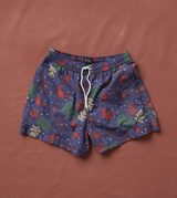 Drake's Crab Print Nylon Drawstring Swim Shorts
