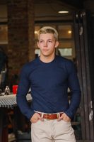 Pure Blue Japan Indigo Jersey Crew Neck Long Sleeved T-shirt