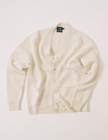 Drake's Ecru Lambswool 6 Button Cardigan