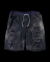 Anachronorm DOUBLE KNEE DAMAGED PAINTER SHORT PANTS BLACK