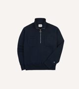 Drake's Cotton Half-Zip Collared Sweatshirt