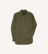 Drake's Linen Pintuck Military Shirt