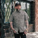 The Flat Head FN-SCK-01OS Chambray Short Sleeve Work Shirt