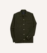 Drake's Wool Two-Pocket Camp Collar Work Shirt