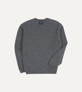 Drake's Grey Cashmere Crew Neck Jumper