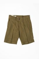 Blackhorse Lane Ateliers W13 Irish Linen Mens Shorts Olive