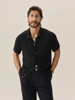Buck Mason Dry Navy Cotton Loop Terry Ss Shirt
