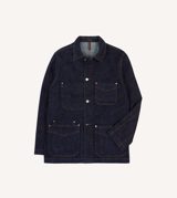 Drake's Indigo Rinse Denim Five-Pocket Chore Jacket