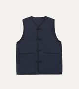 Drake's Navy Cotton Artist Vest