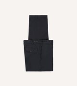 Drake's Navy Cotton-Linen Games Trouser