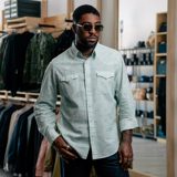 RRL Slim Fit Seersucker Western Shirt