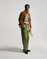 Drake's Light Green Cotton Fatigue Trouser