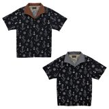 Dry Bones Print 2tone Italian Collar Shirt