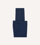 Drake's Indigo Cotton-Linen Games Trousers