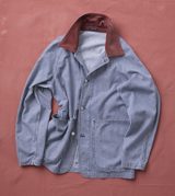 Drake's Indigo Stripe Denim Field Jacket